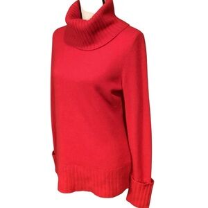Only Mine Red 2-Ply Cashmere Cowl Neck Pullover Sweater Medium Soft